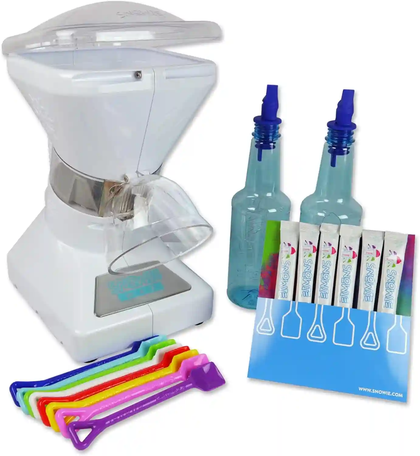 Little Snowie Max Snow Cone Machine White Six Stick Kit Ice Shaver for Home Use