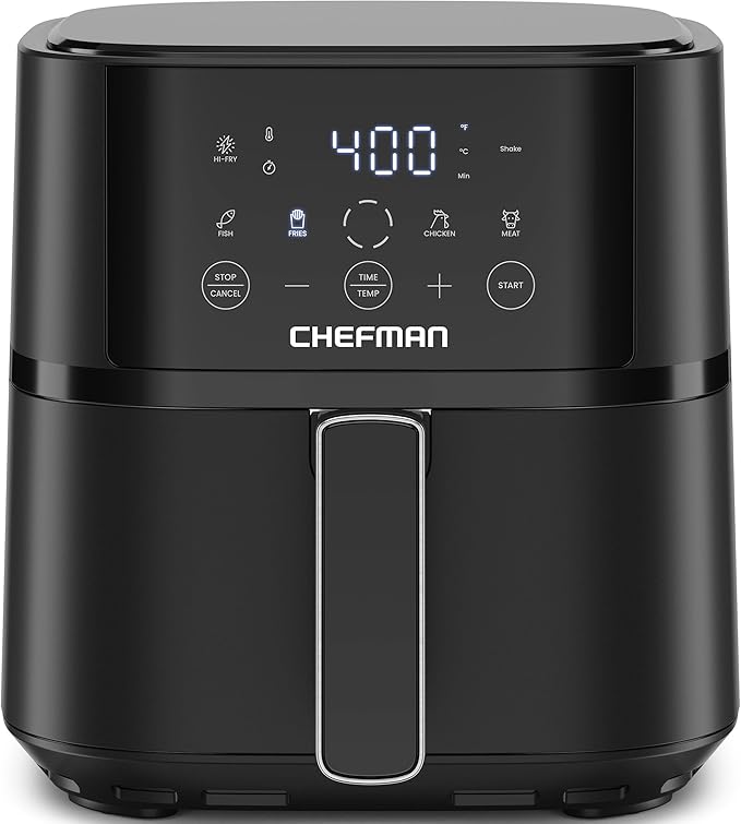 Chefman 4 QT Compact Air Fryer with 450F Hi-Fry Technology and Digital Touch Controls