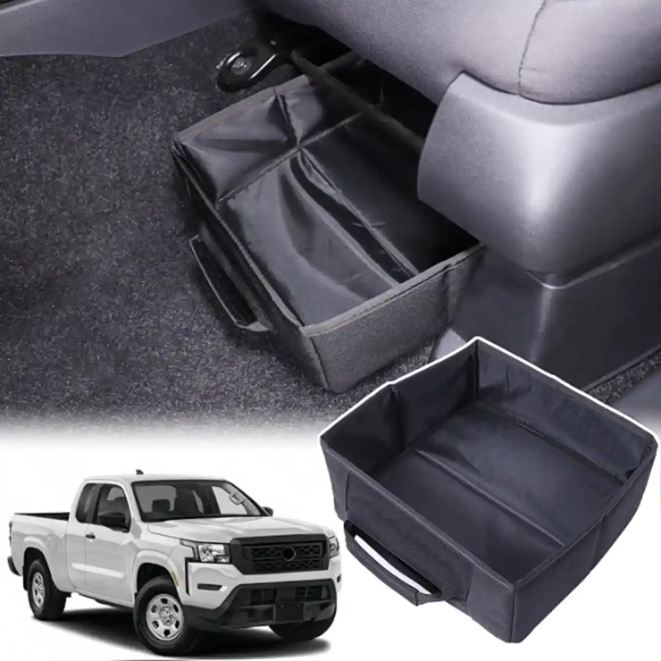 Bekantogy Under Seat Storage Box Tray for Nissan Frontier 2022-2024 Hidden Organizer