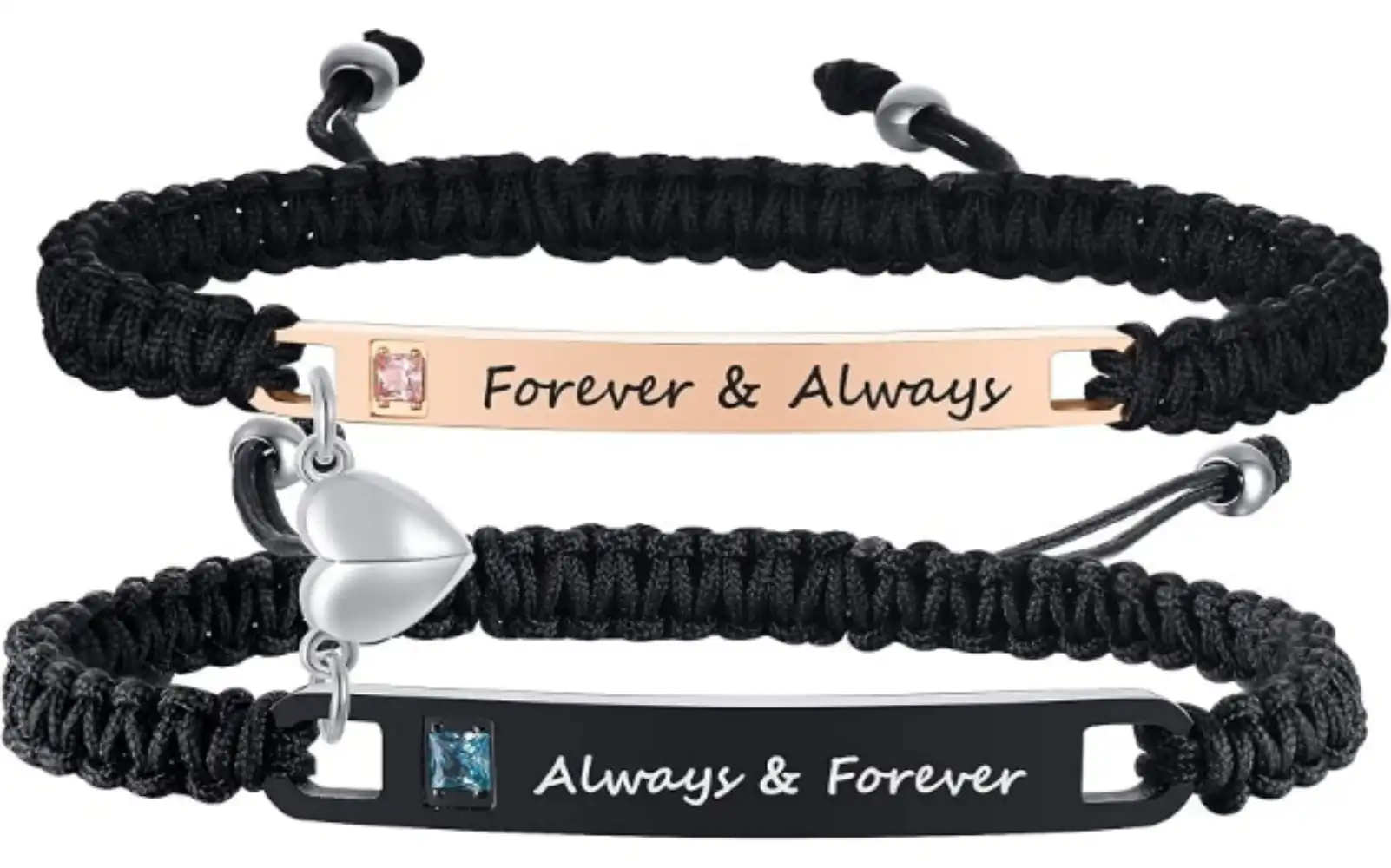 MEALGUET Personalized Couple Bracelet Set Customized Stainless Steel ID Relationship Bracelets