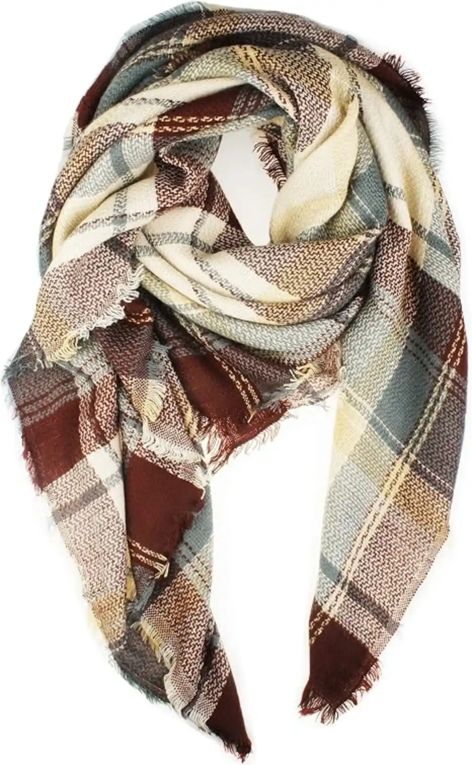 VIVIAN & VINCENT Plaid Fall Winter Blanket Scarf for Women