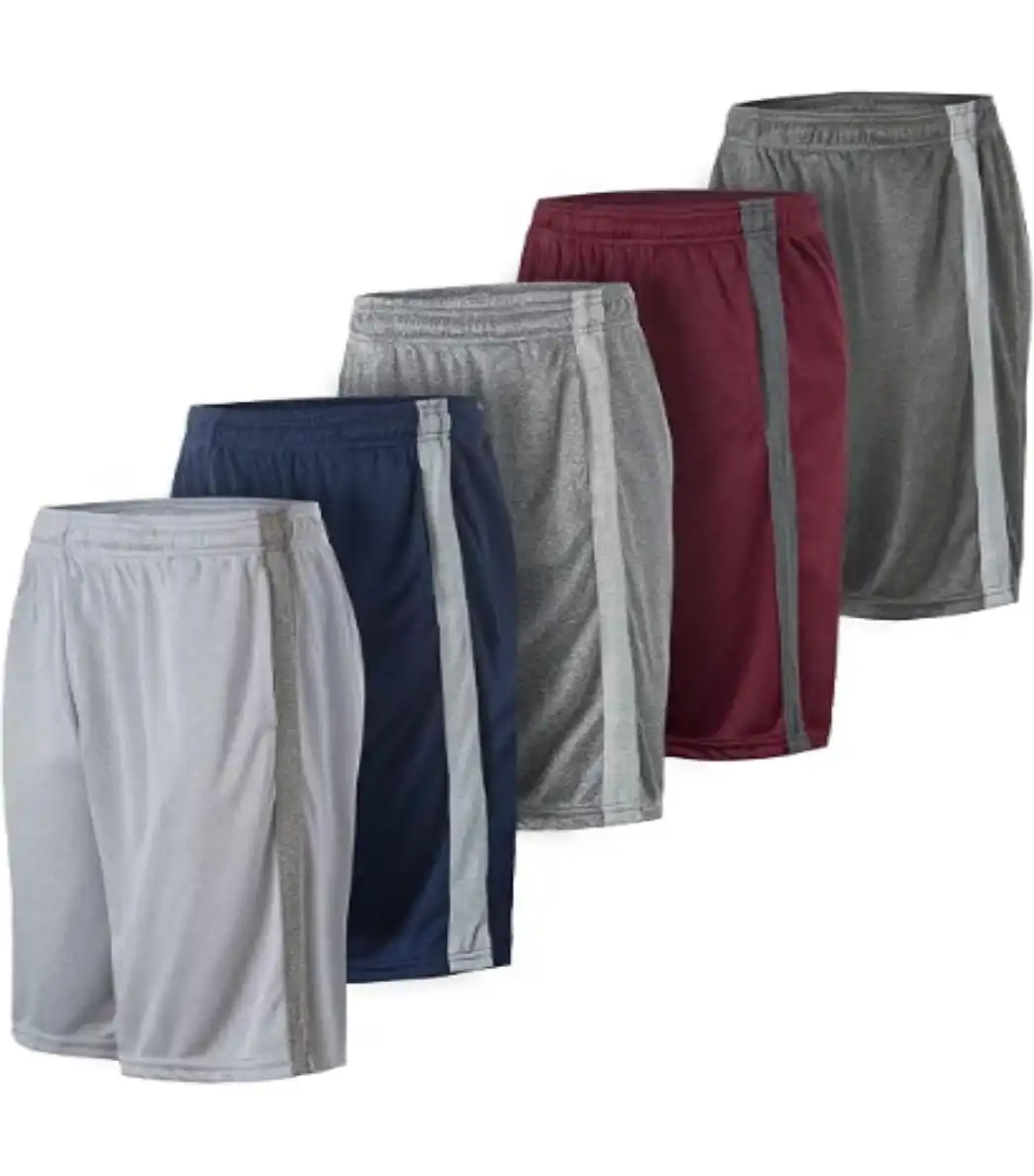 Essential Elements Mens 5 Pack Dry-Fit Athletic Performance Gym Shorts