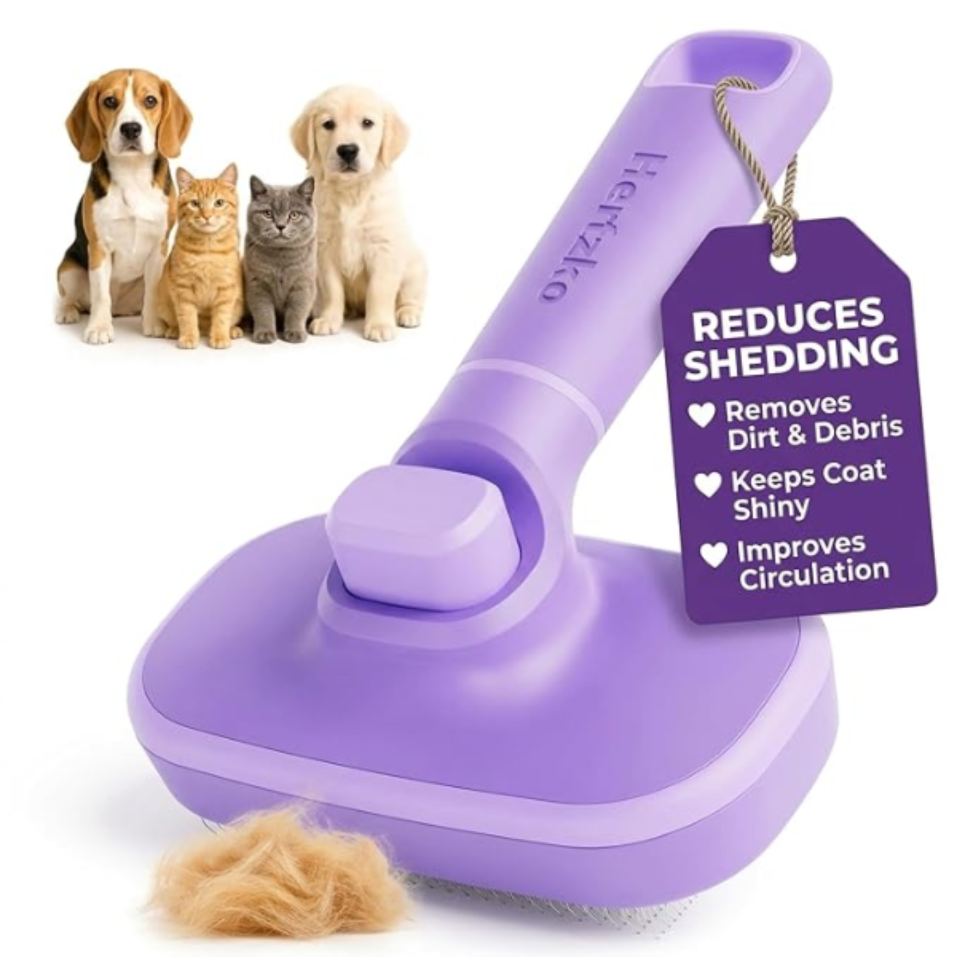 Hertzko Self Cleaning Slicker Brush for Dogs and Cats Pet Hair Brush