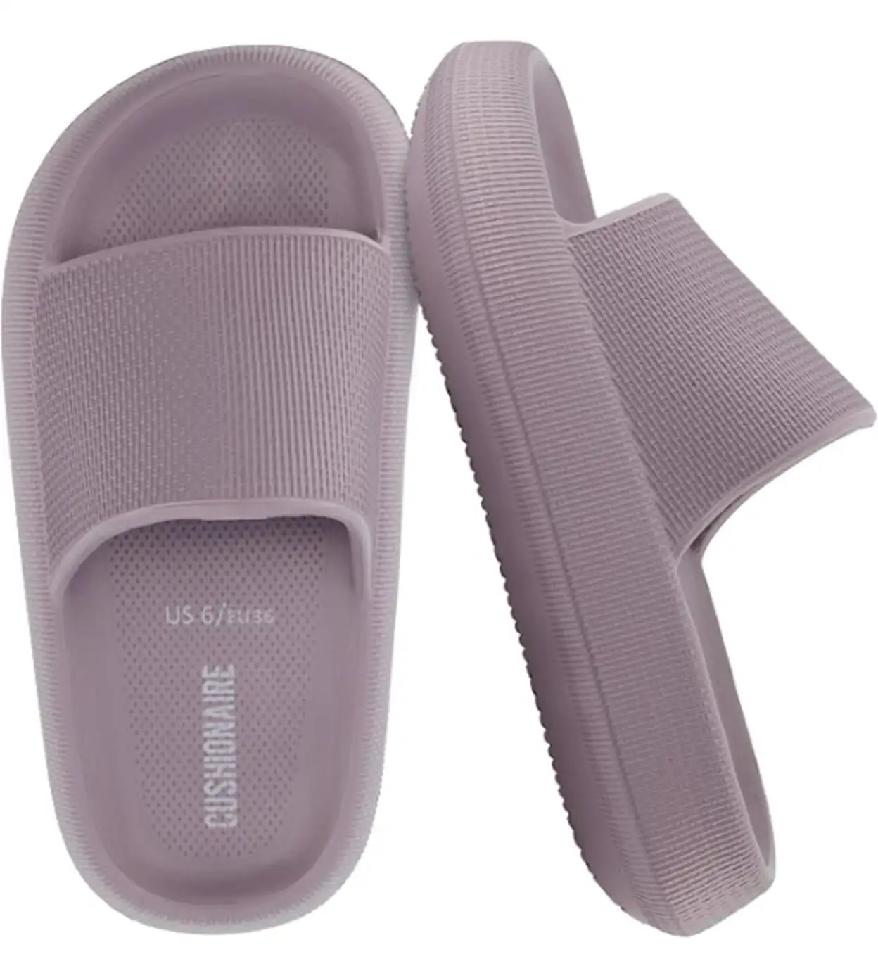 CUSHIONAIRE Feather EVA Slides for Women Lightweight Comfortable Cloud Sandals