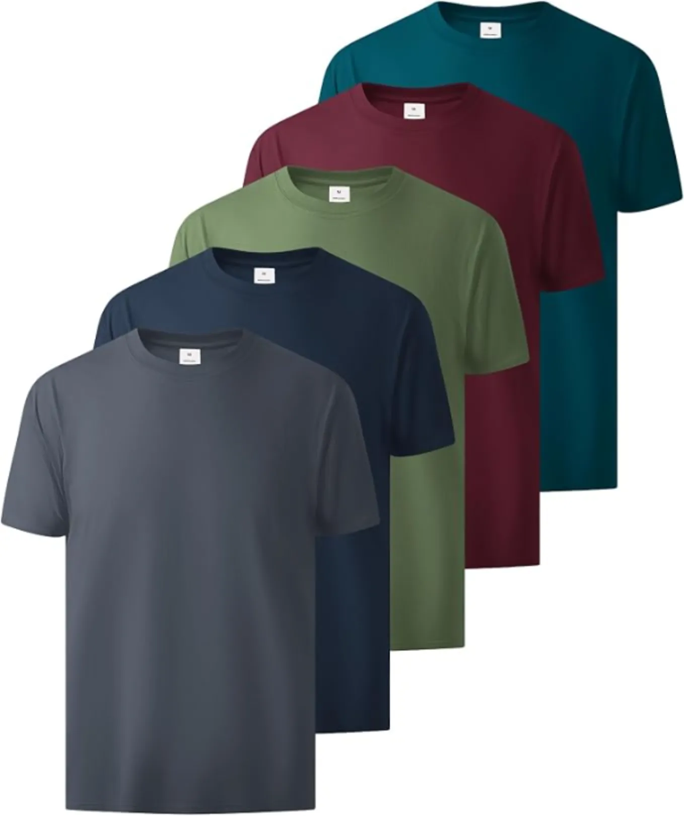 Little Beauty Mens Cotton T Shirts Crew Neck Short Sleeve Tees 5 Pack