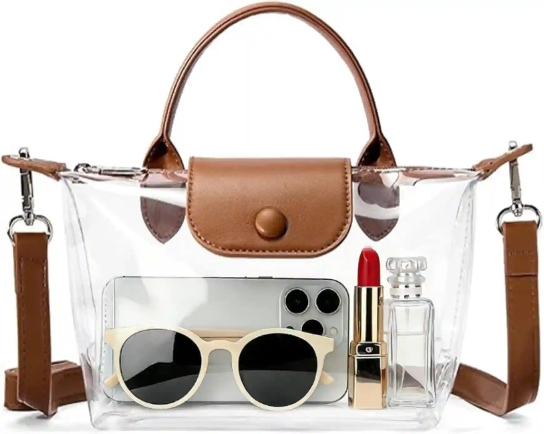 Ginogento Clear Bag for Stadium Events Small Clear Purse Crossbody Bag for Women