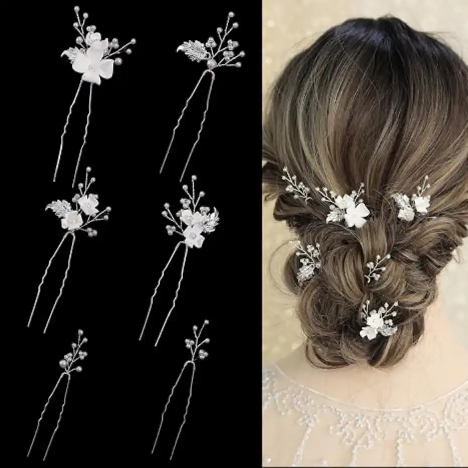 Handmade Pearl Bridal Wedding Hair Pins Set