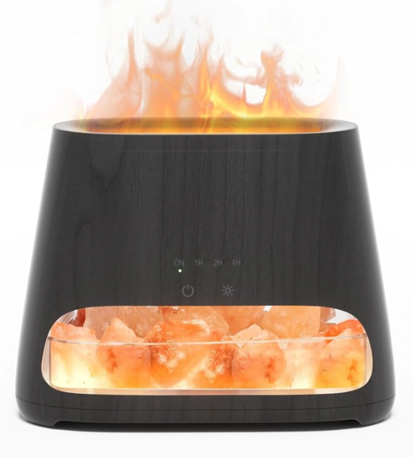 SALKING 2-in-1 Essential Oil Diffuser and Himalayan Salt Lamp with Simulation Flame Effect