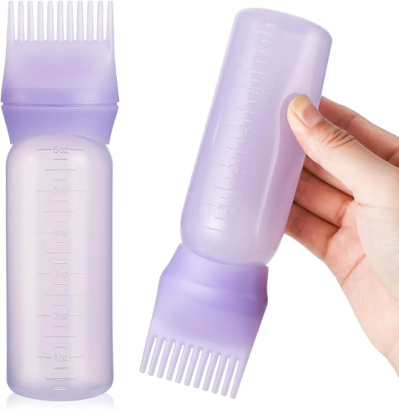 Pimoys 6Oz Root Comb Hair Dye Oil Applicator Bottle for Scalp and Hair Coloring