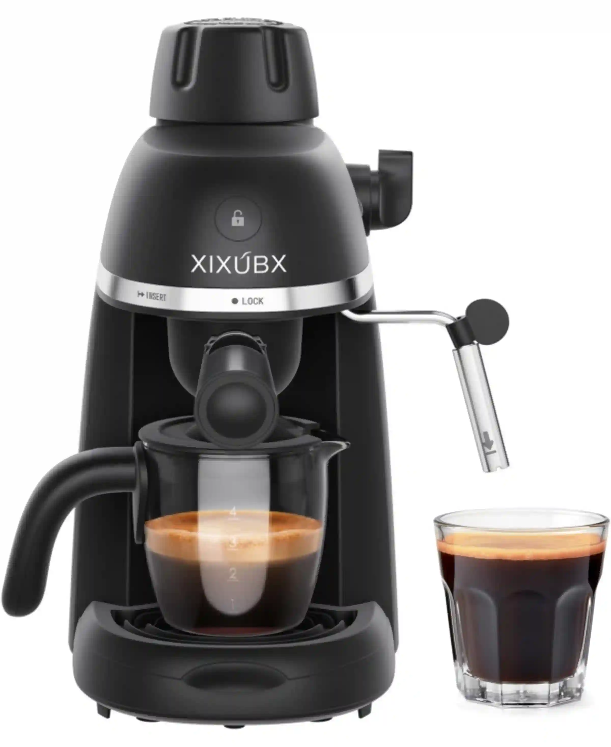XIXUBX Compact Espresso & Cappuccino Machine with Steam Wand