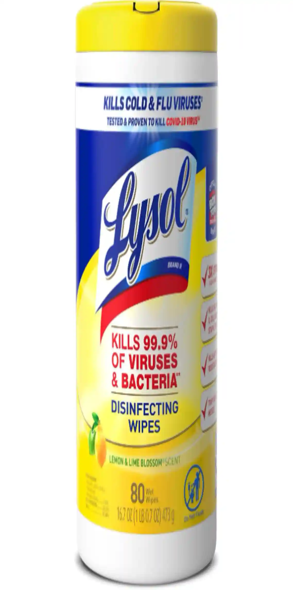 Lysol Disinfectant Wipes Multi Surface Antibacterial Cleaning Wipes Lemon Lime Blossom Eighty Count