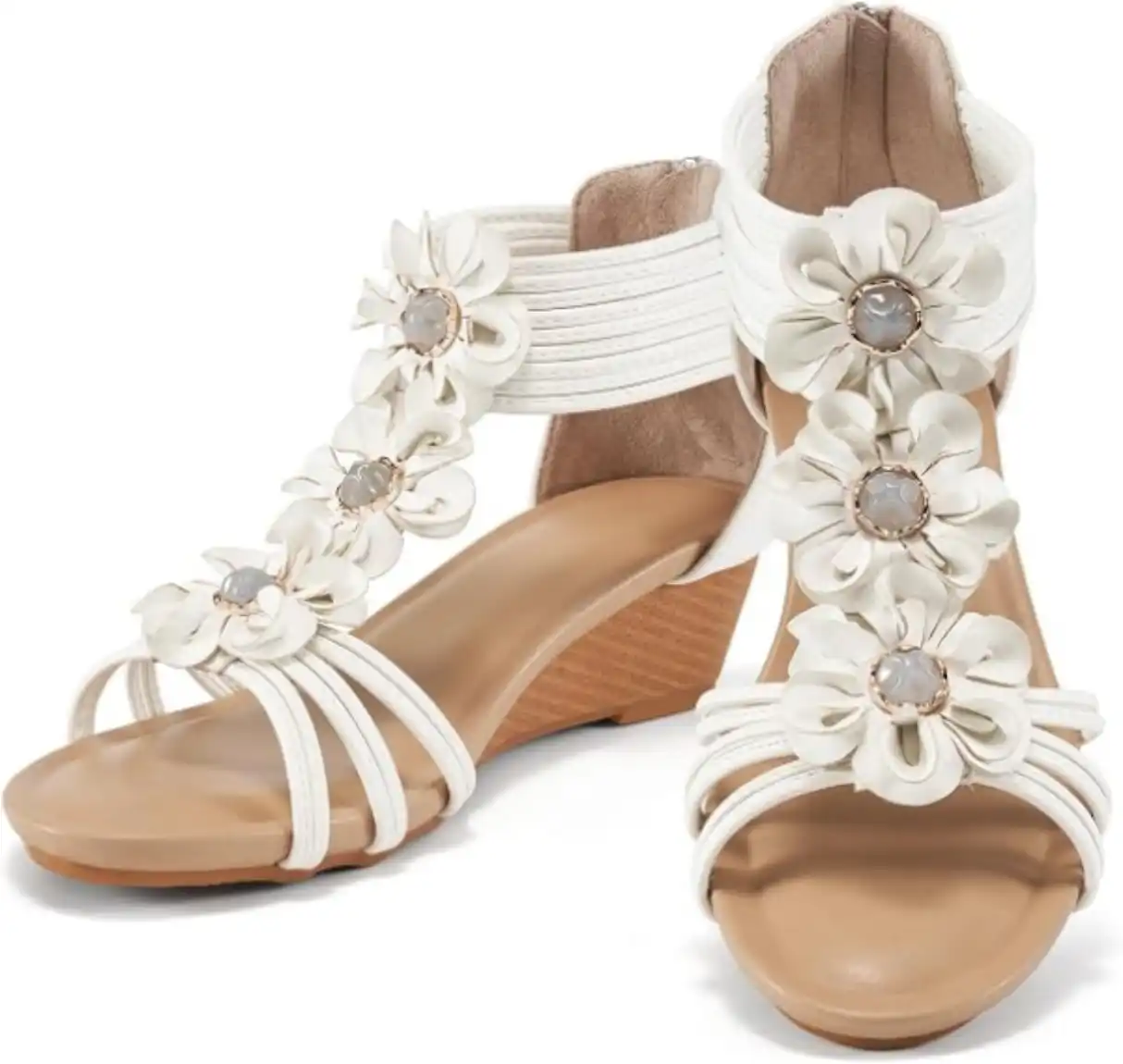 FUDYNMALC Womens Sandals Wedge Shoes All-Day Comfort Dressy Wedges