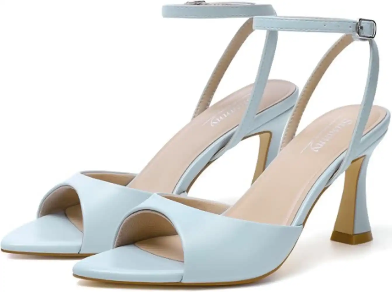 Susanny Womens Pointed Open Toe Strappy Heels Ankle Strap Sandals