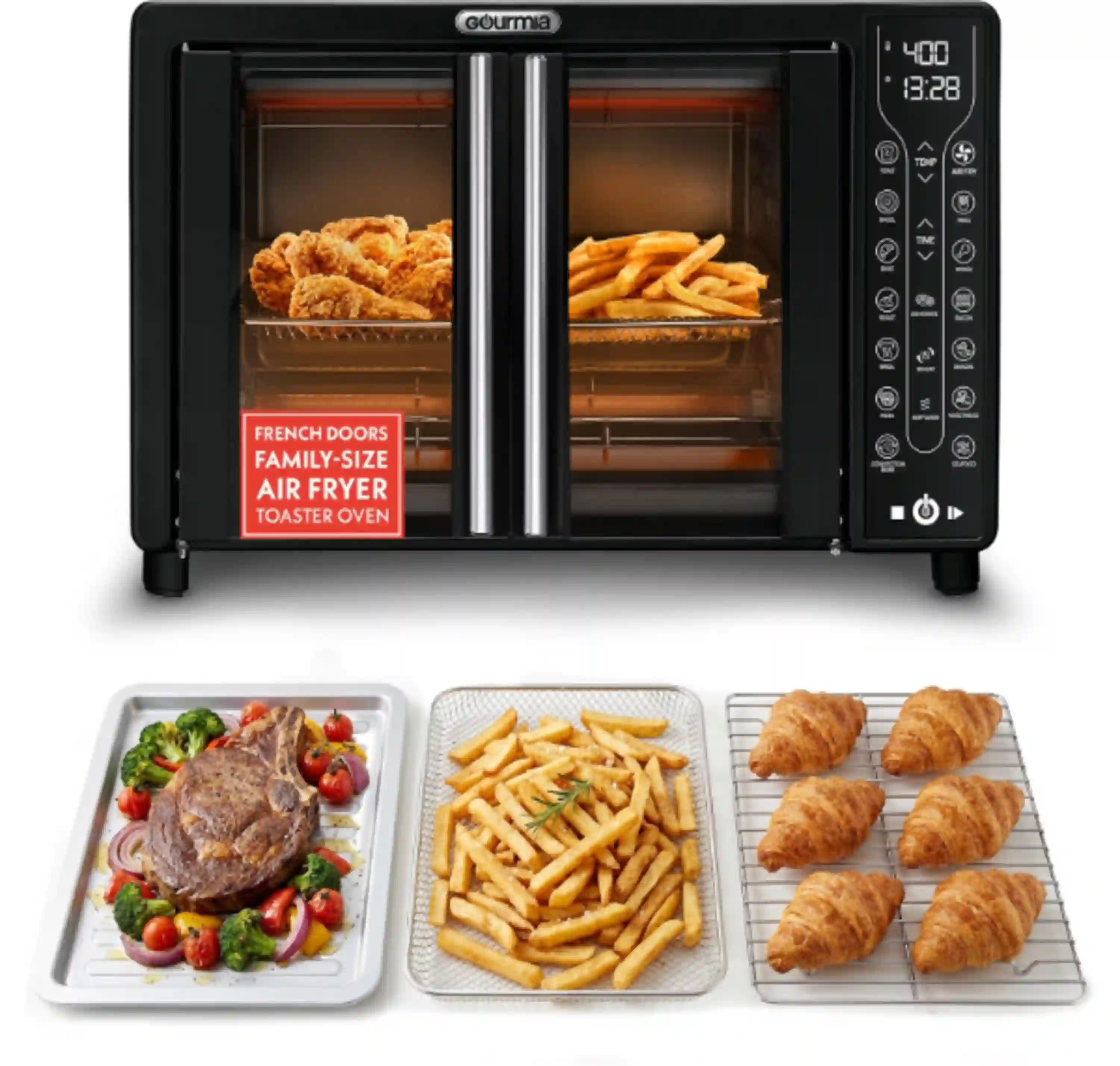 Gourmia French Door Air Fryer Toaster Oven