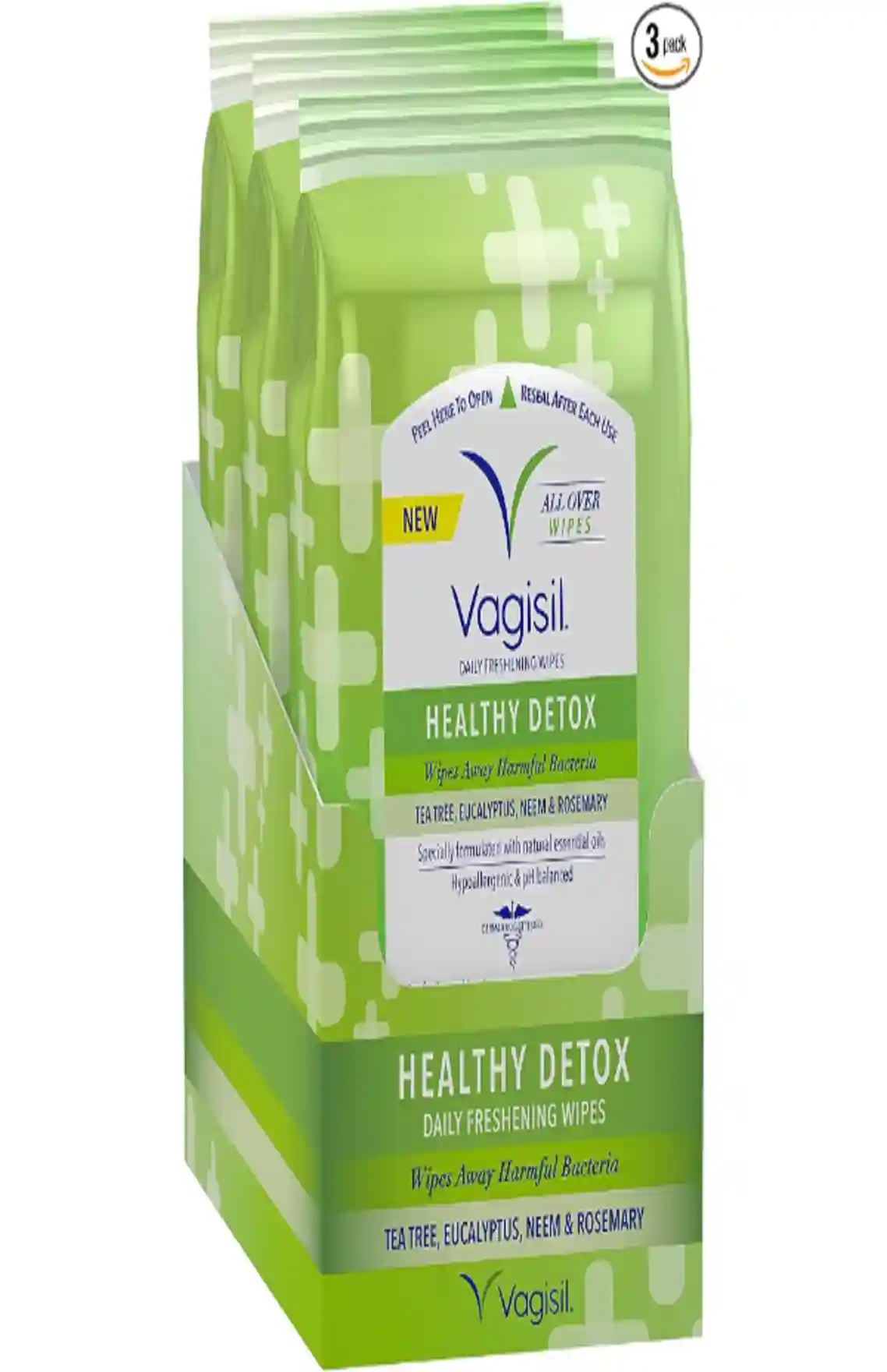 Vagisil Health Detox Feminine Cleansing Wipes 20 Wipes Pack of 3