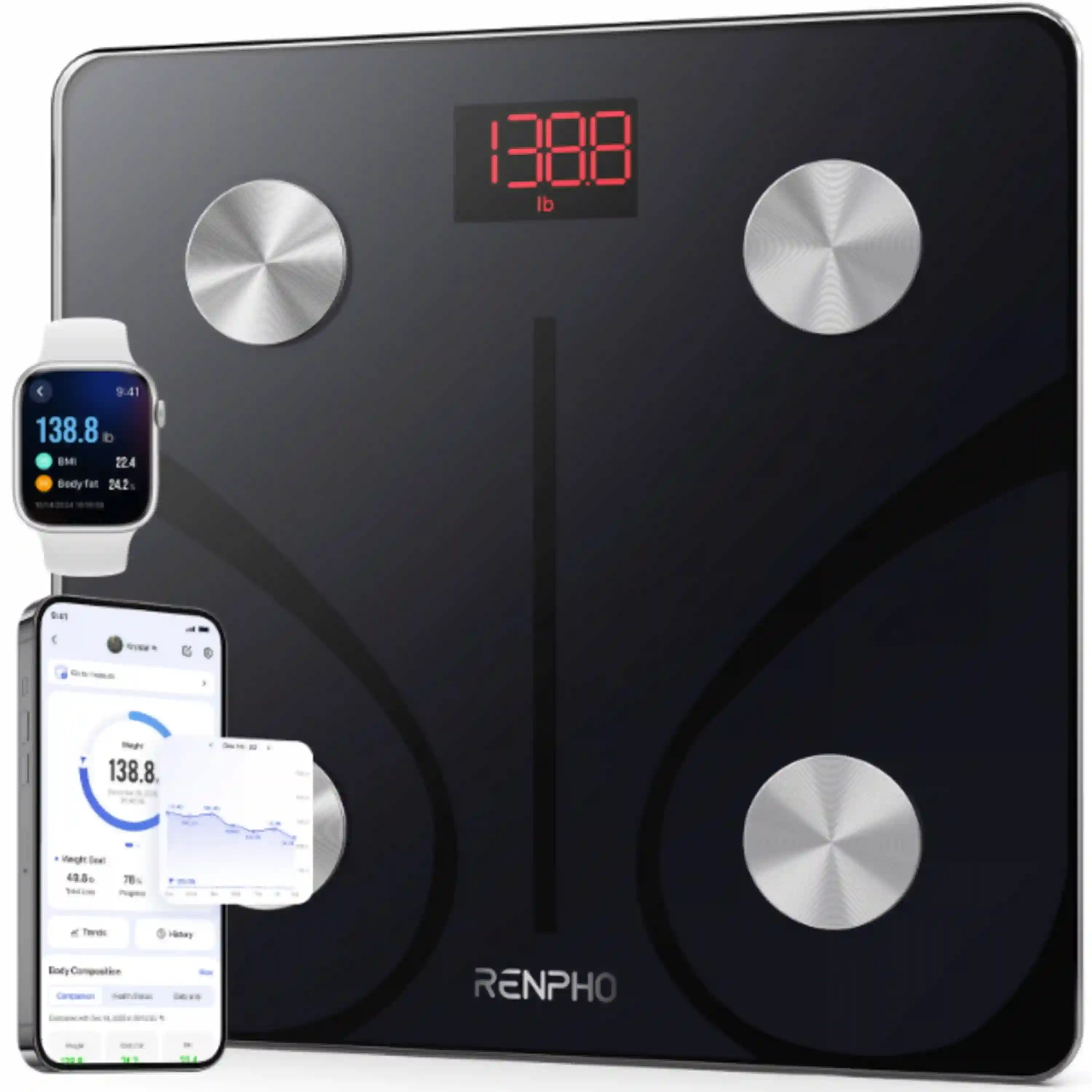 RENPHO Smart Scale for Body Weight, BMI and Body Fat, Elis 1 Digital Bluetooth Scale