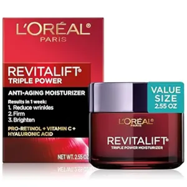 LOreal Paris Revitalift Triple Power Face Cream Anti Aging Moisturizer with Pro Retinol