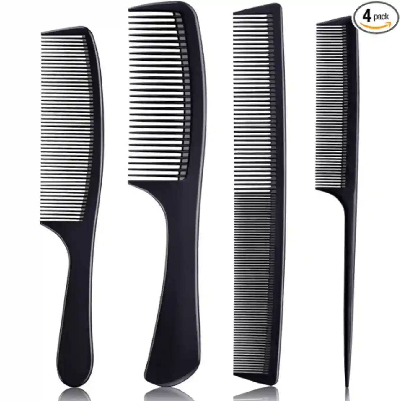 Bealihelp 4 Pieces Carbon Fiber Hair Comb Set for Men and Women