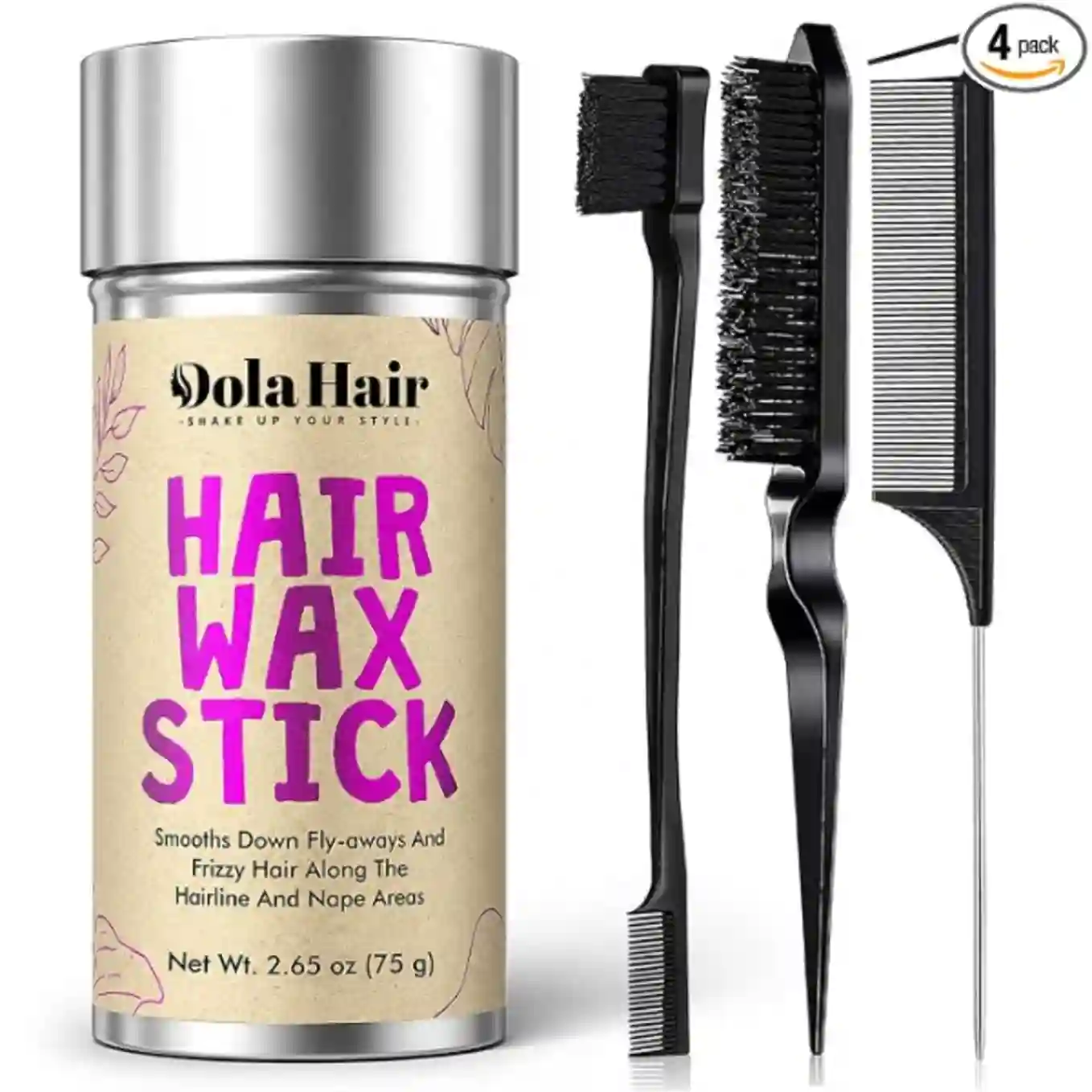 Dolahair Hair Wax Stick Set With Slick Back Hair Brush