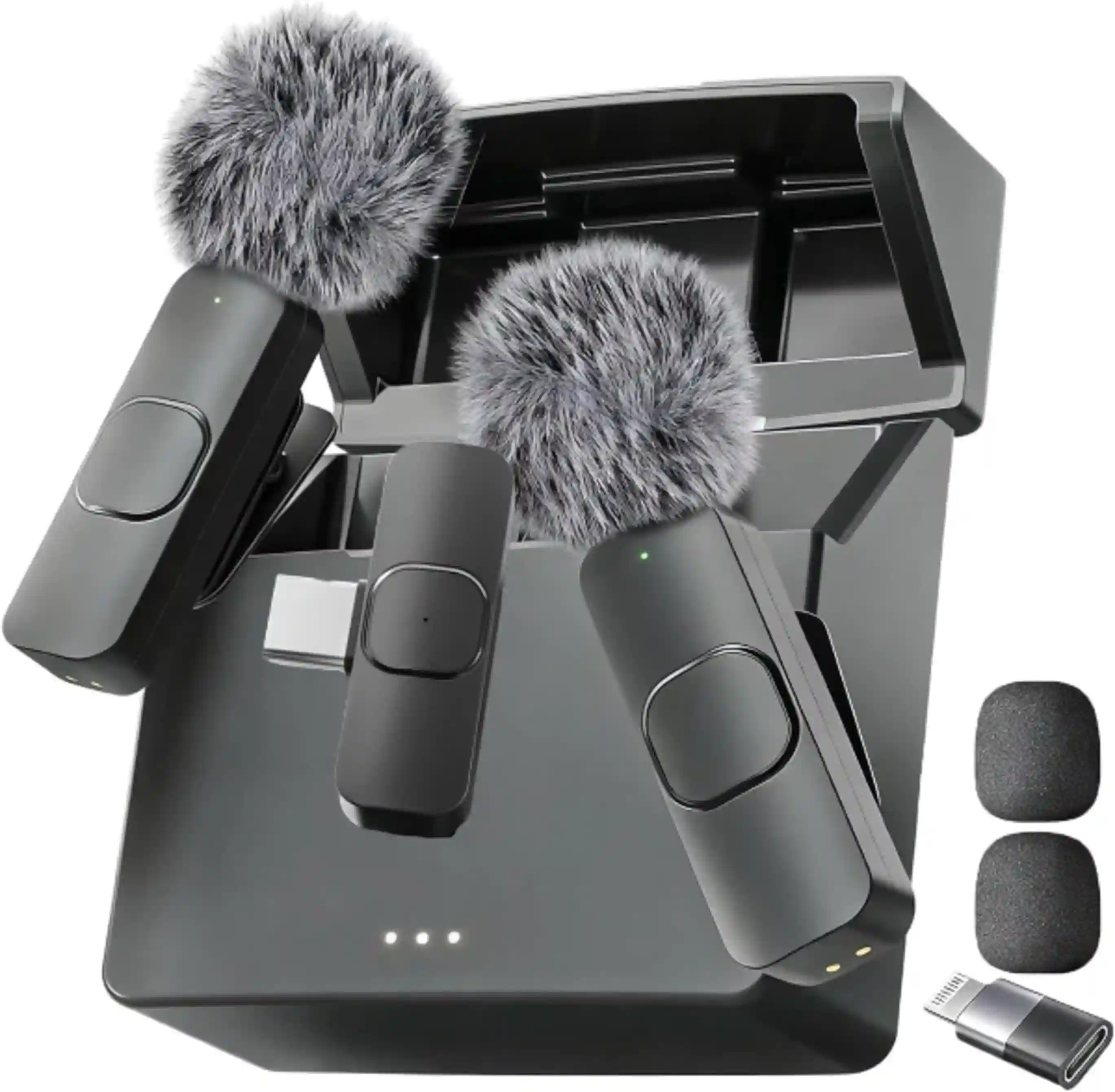 Mini Mic Pro (Latest Model – #1 Microphone for iPhone & Android, Wireless Mini Microphone, Clear Voice, Noise Cancelling, Lavalier Mic for TikTok, YouTube & Interviews (with Charging Case)
