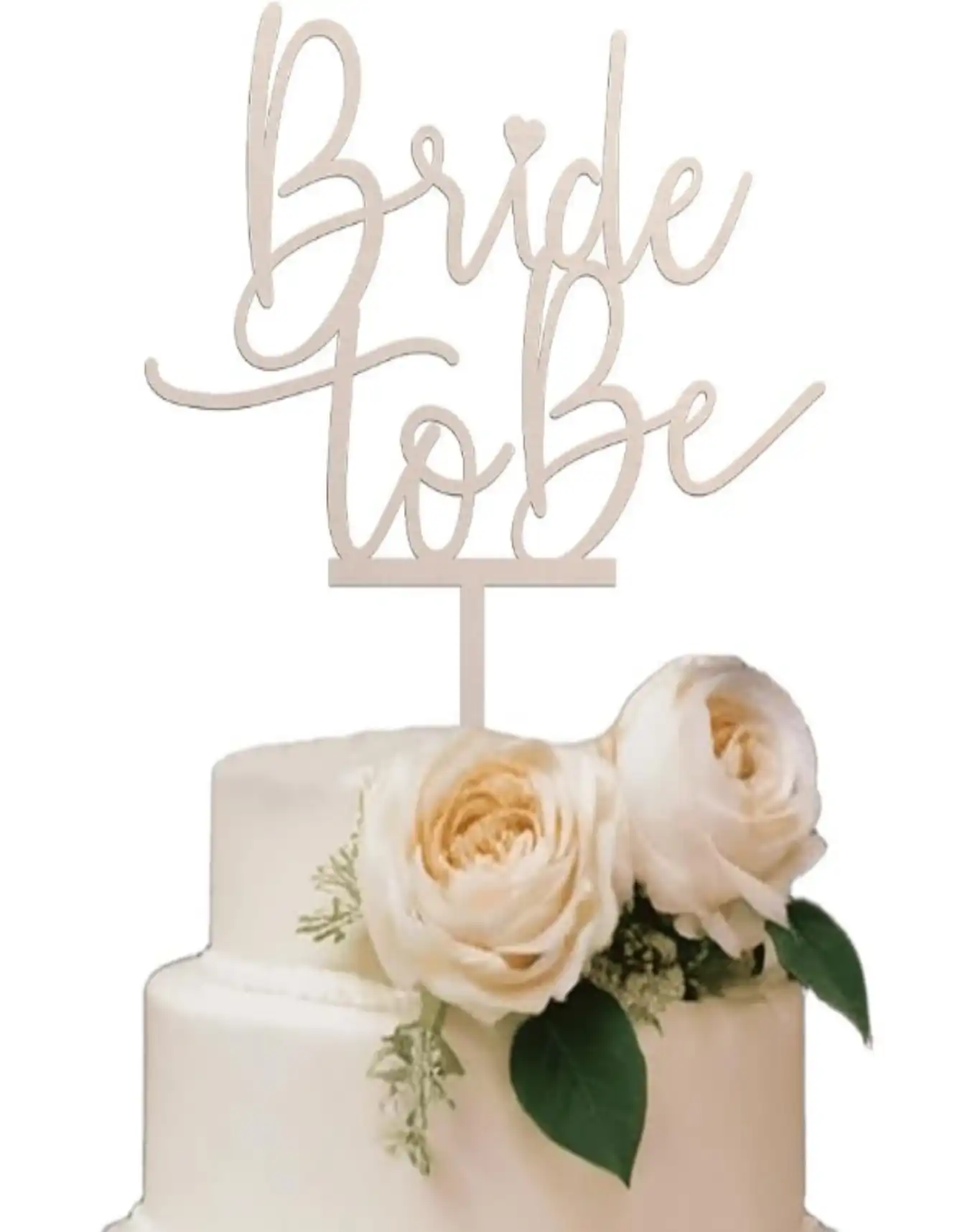 LewkHip Bride to Be Wood Cake Topper