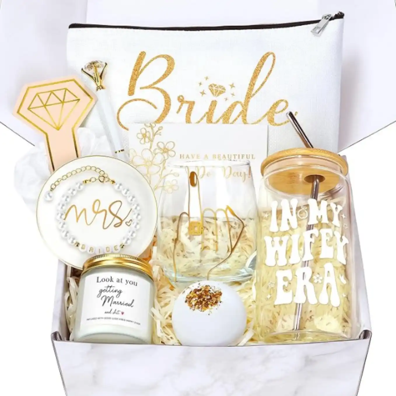HELORAY 11 Piece Bride to Be Gift Box Set for Bachelorette Party