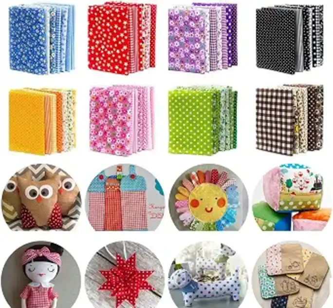 OJYUDD 150Pcs 4x4 Inch Cotton Craft Fabric Bundle Squares Pre Cut Patchwork Quilting Sheets