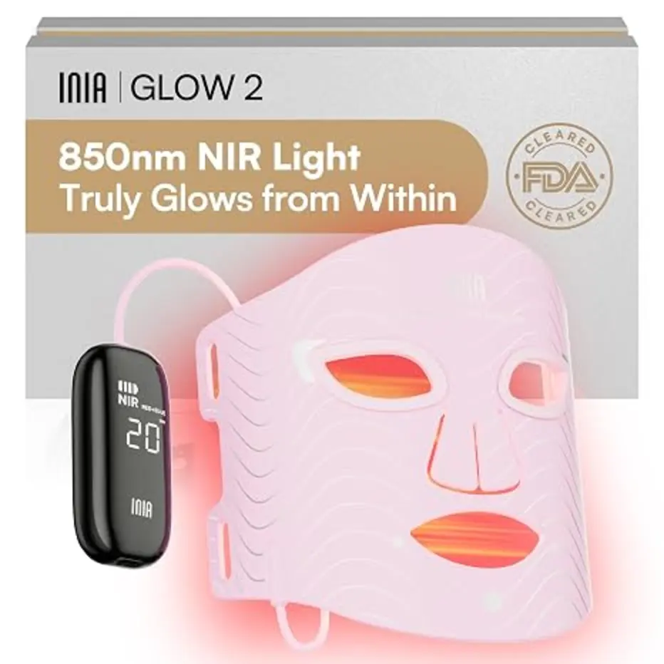 INIA Red Light Therapy Mask for Face with 850nm NIR and Multi-Mode LED