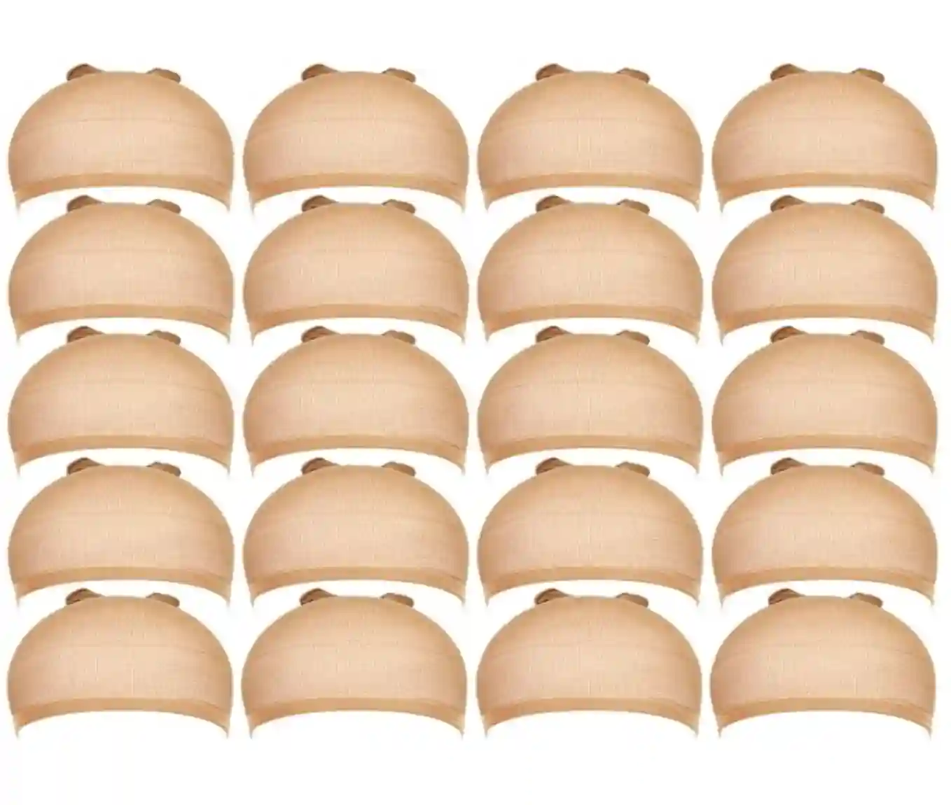Teenitor Wig Cap Stretchy Nylon Beige Stocking Caps For Wigs Twenty Pack Bulk Value Set
