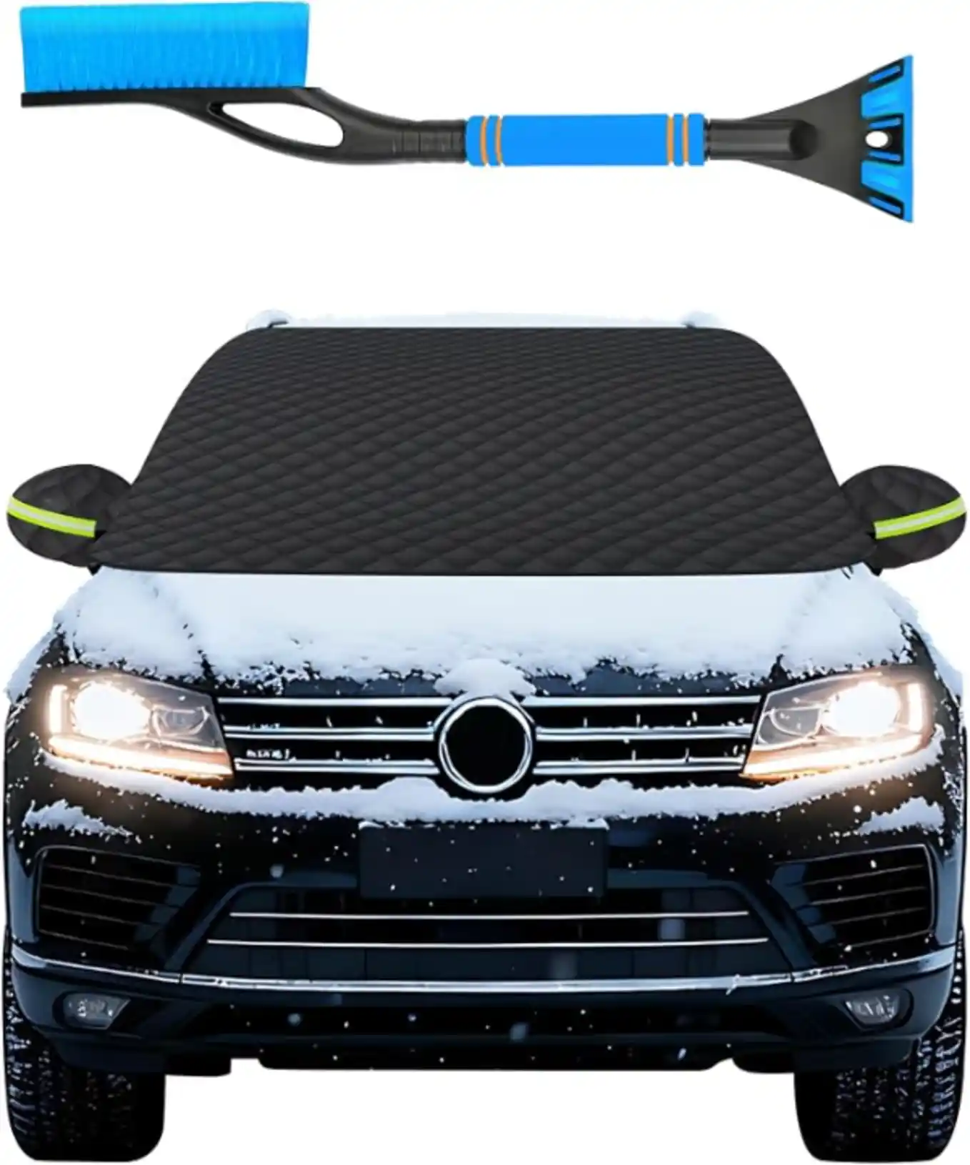 COJOSQC Windshield Snow Cover Kit with Extendable Snow Brush and Ice Scraper