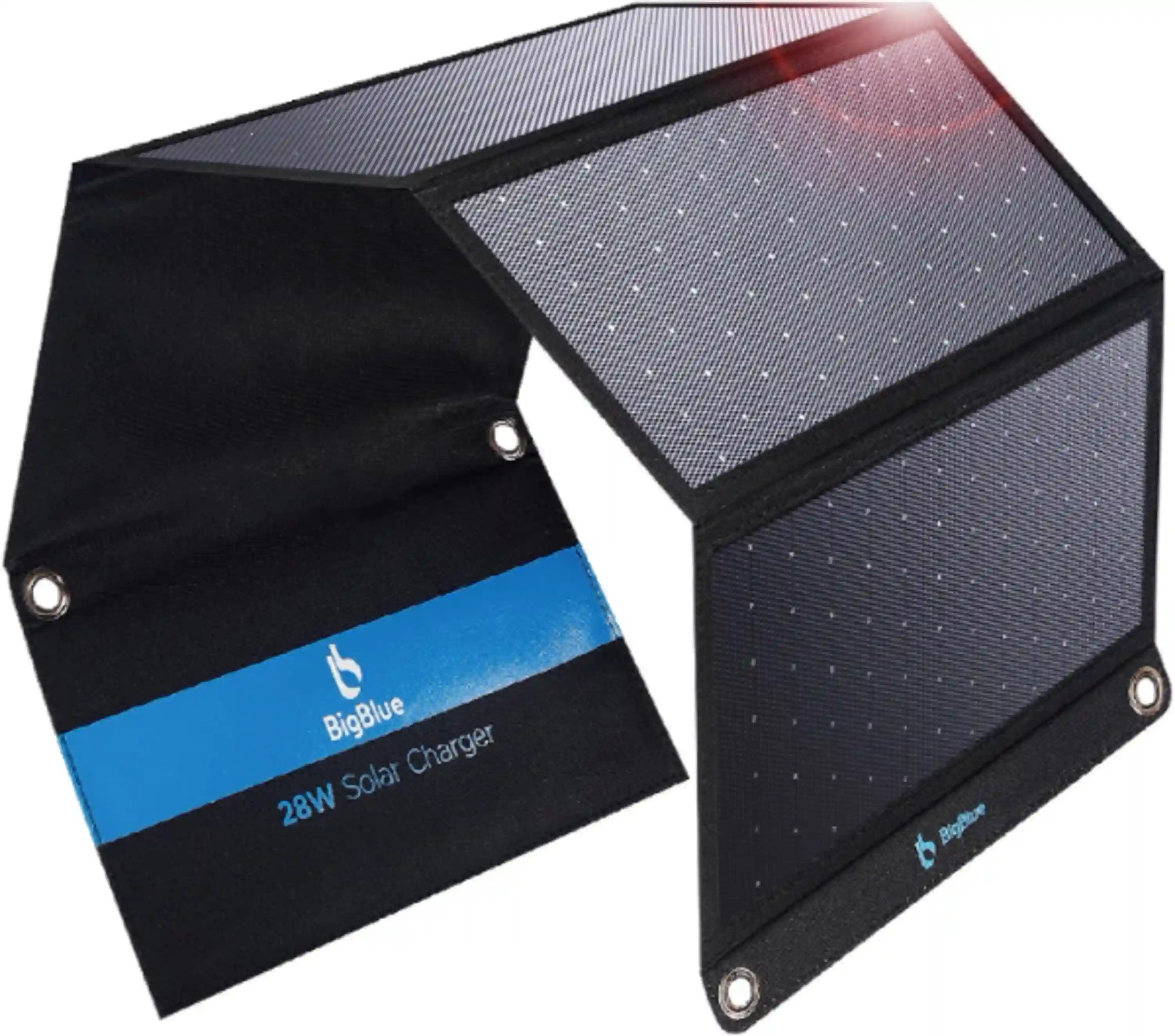 BigBlue 28W High-Efficiency Solar Panel Charger with Dual USB-C and USB-A