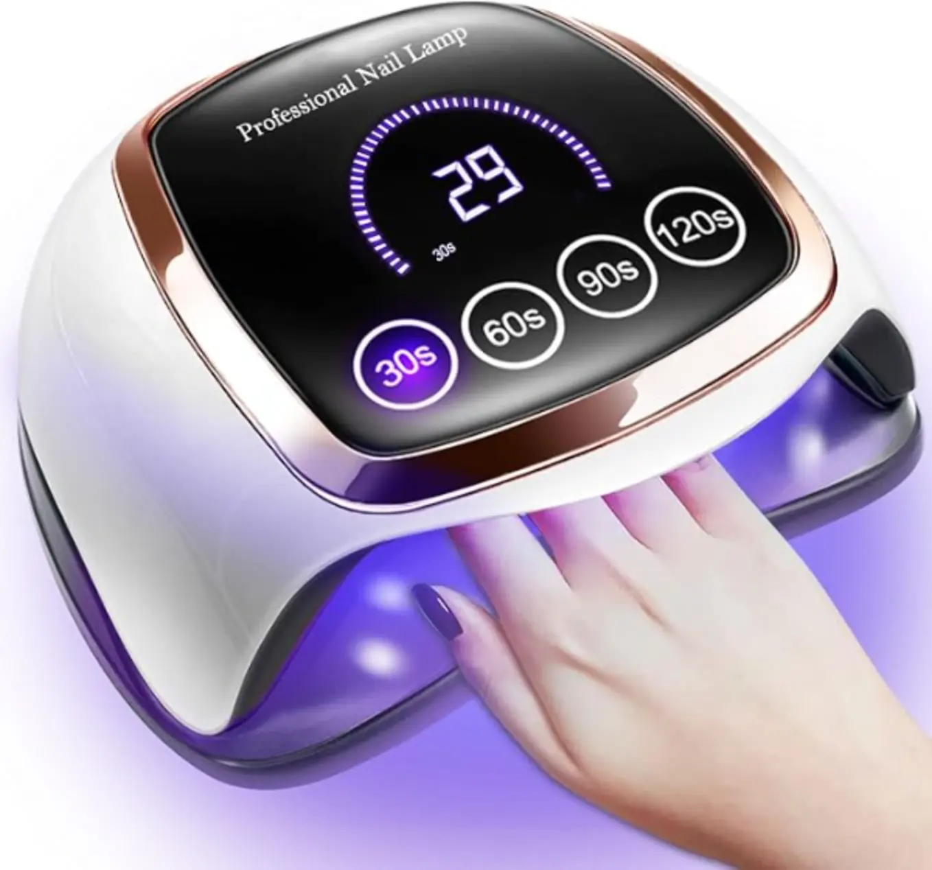 Gugusure UV Nail Lamp 180W LED Nail Dryer for Gel Polish Touch Screen 42 Beads Auto Sensor Curing Light with LCD Display and 4 Timer Settings Fast Even Curing for Salon and Home DIY Manicure