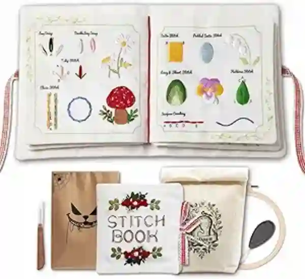 TenDawn Embroidery Stitch Book Kit for Beginners 32 Essential Stitches