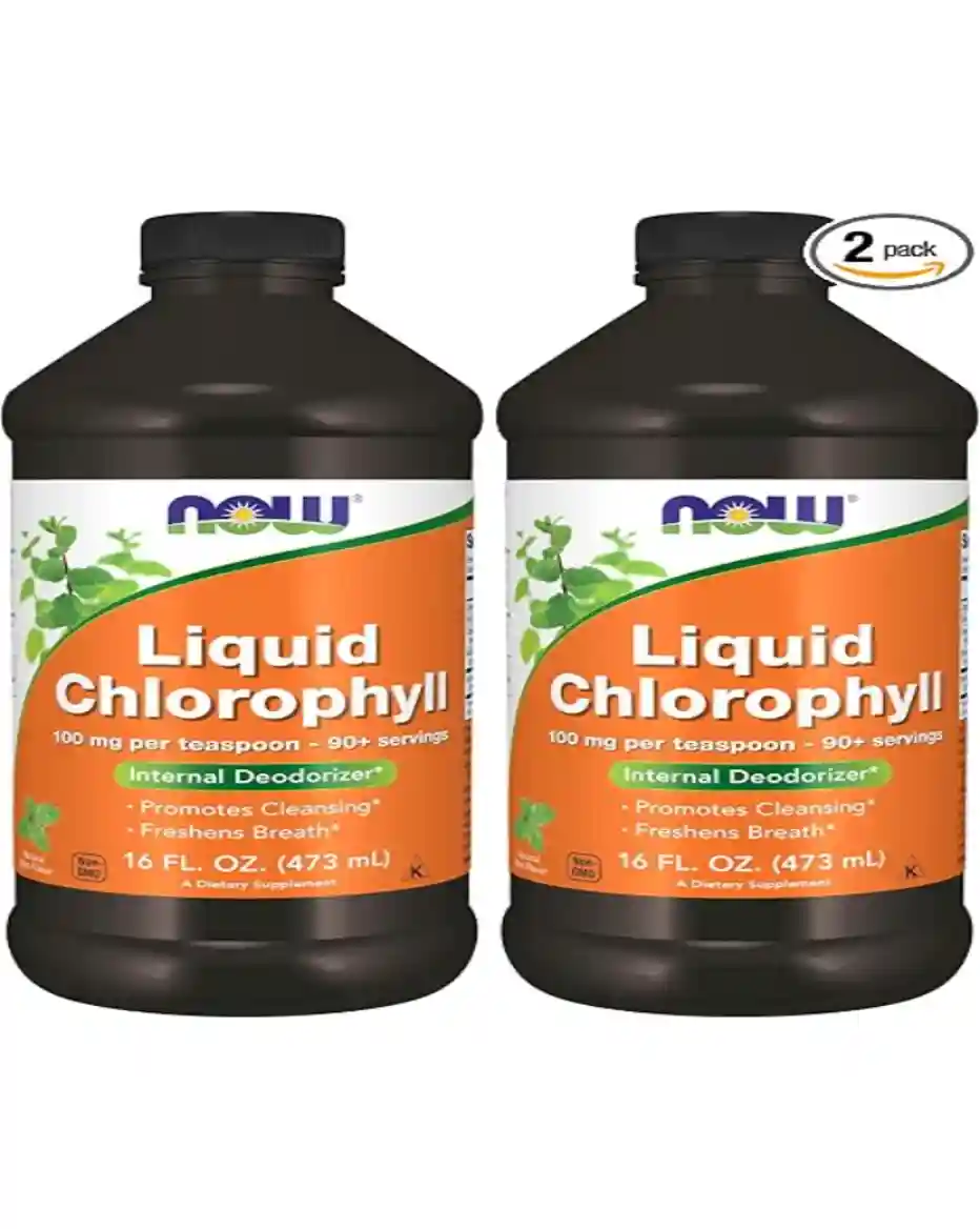 NOW Supplements Liquid Chlorophyll Super Concentrated Mint Flavor Internal Deodorizer