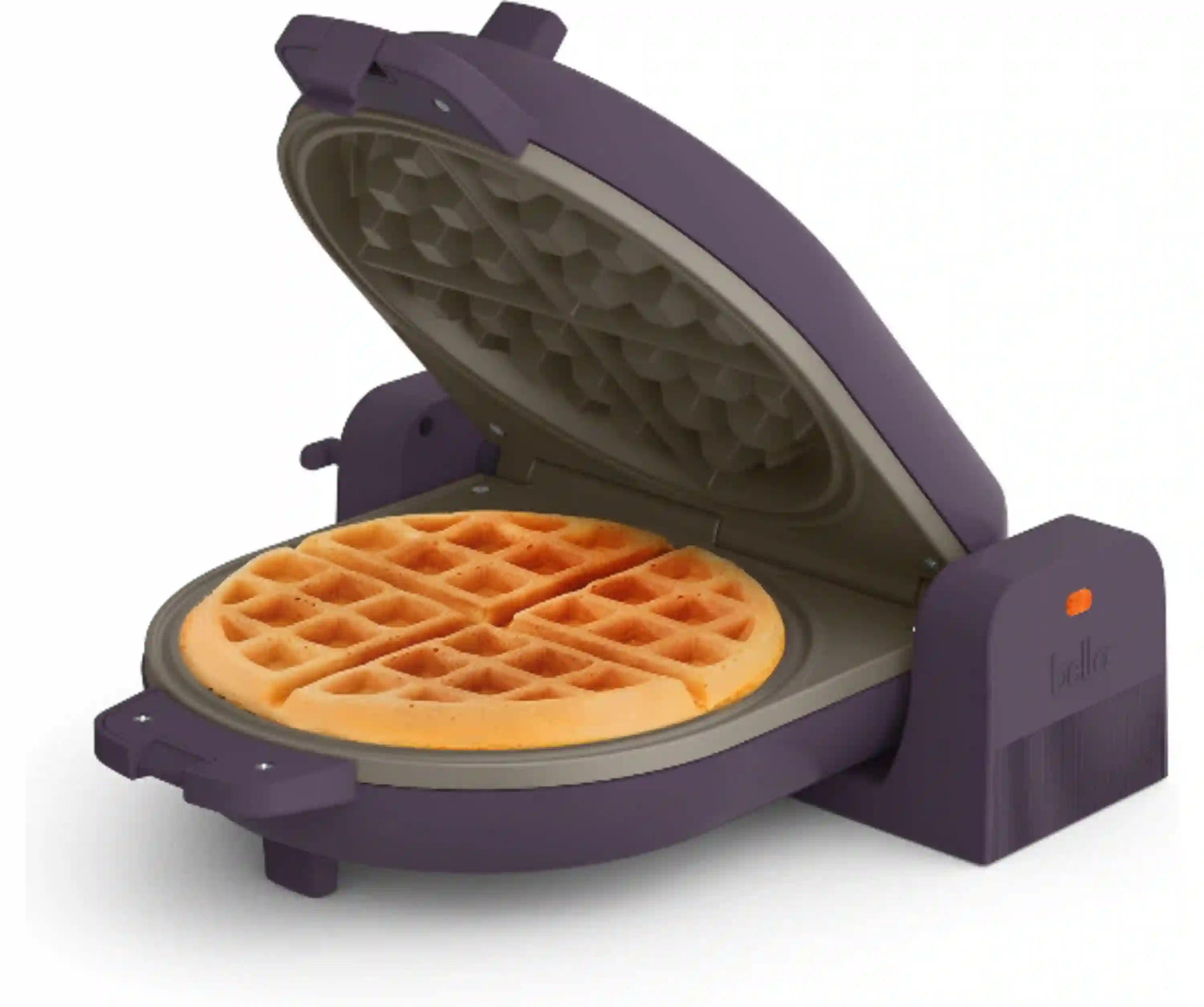 bella Fits-Anywhere Flip-n-Store Non-Toxic Belgian Waffle Maker Plum