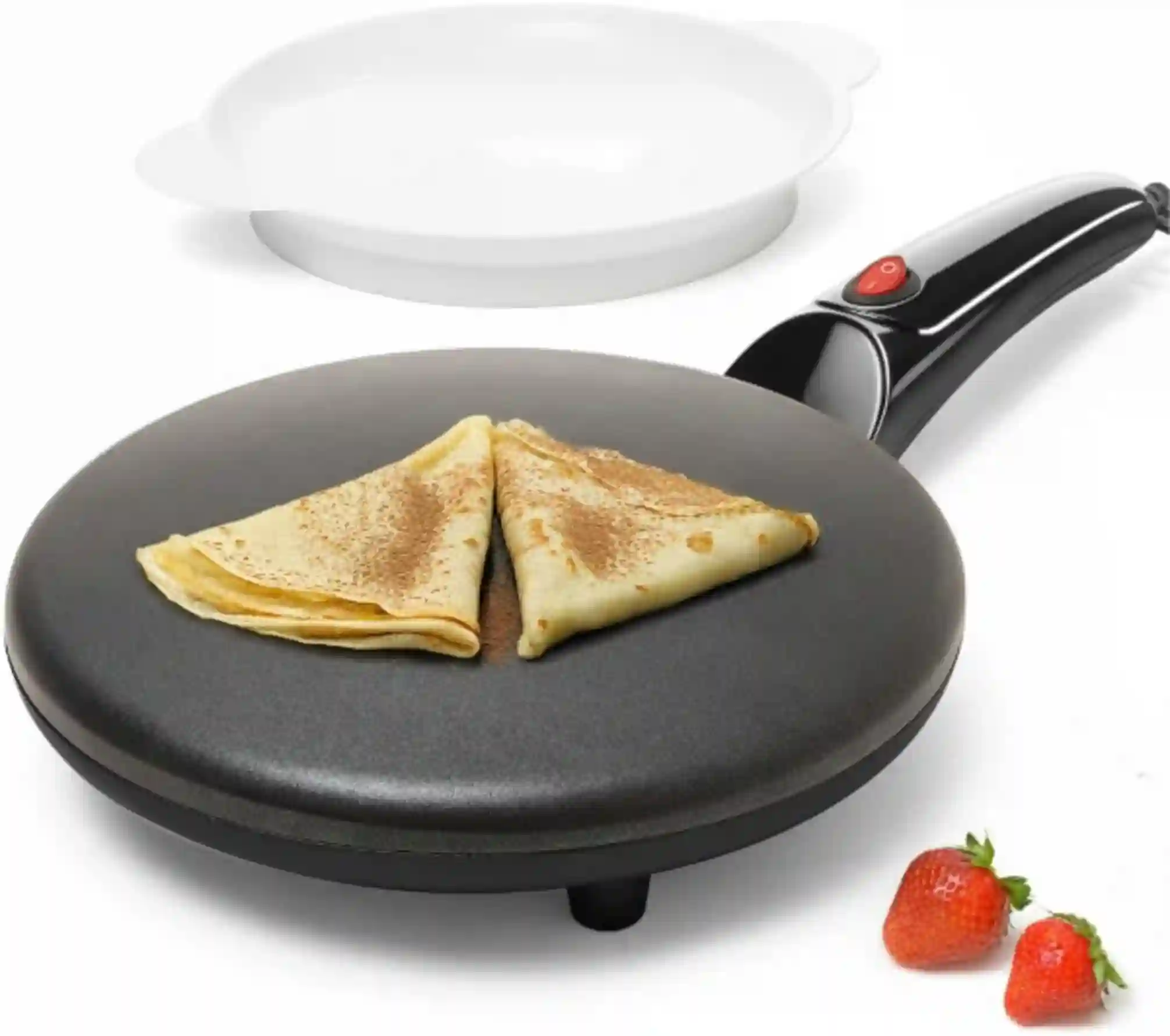 Moss & Stone Black 8 Inch Portable Electric Crepe Maker Nonstick Pan