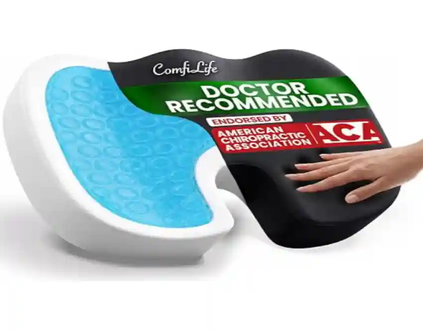 ComfiLife Doctor Recommended Gel Memory Foam Seat Cushion for Back and Sciatica Relief