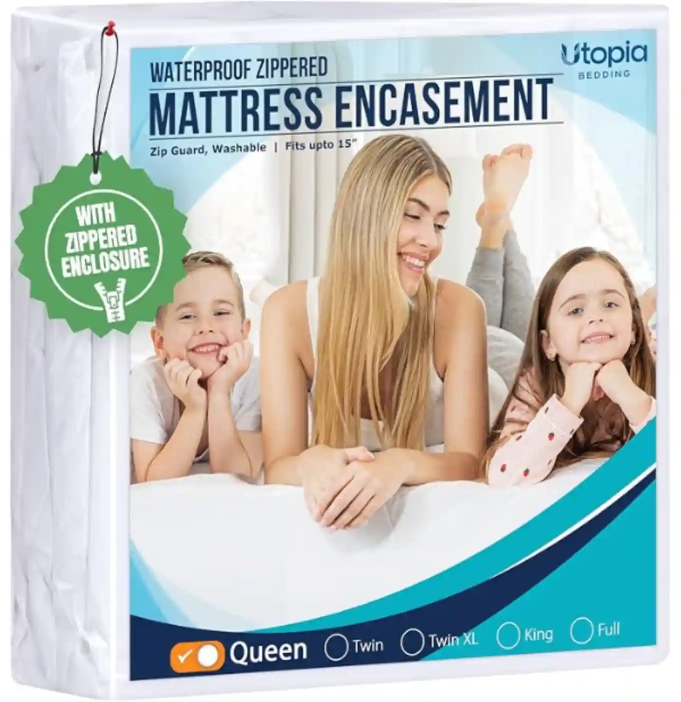 Utopia Bedding Waterproof Mattress Protector Queen Size Zippered Mattress Encasement Cover