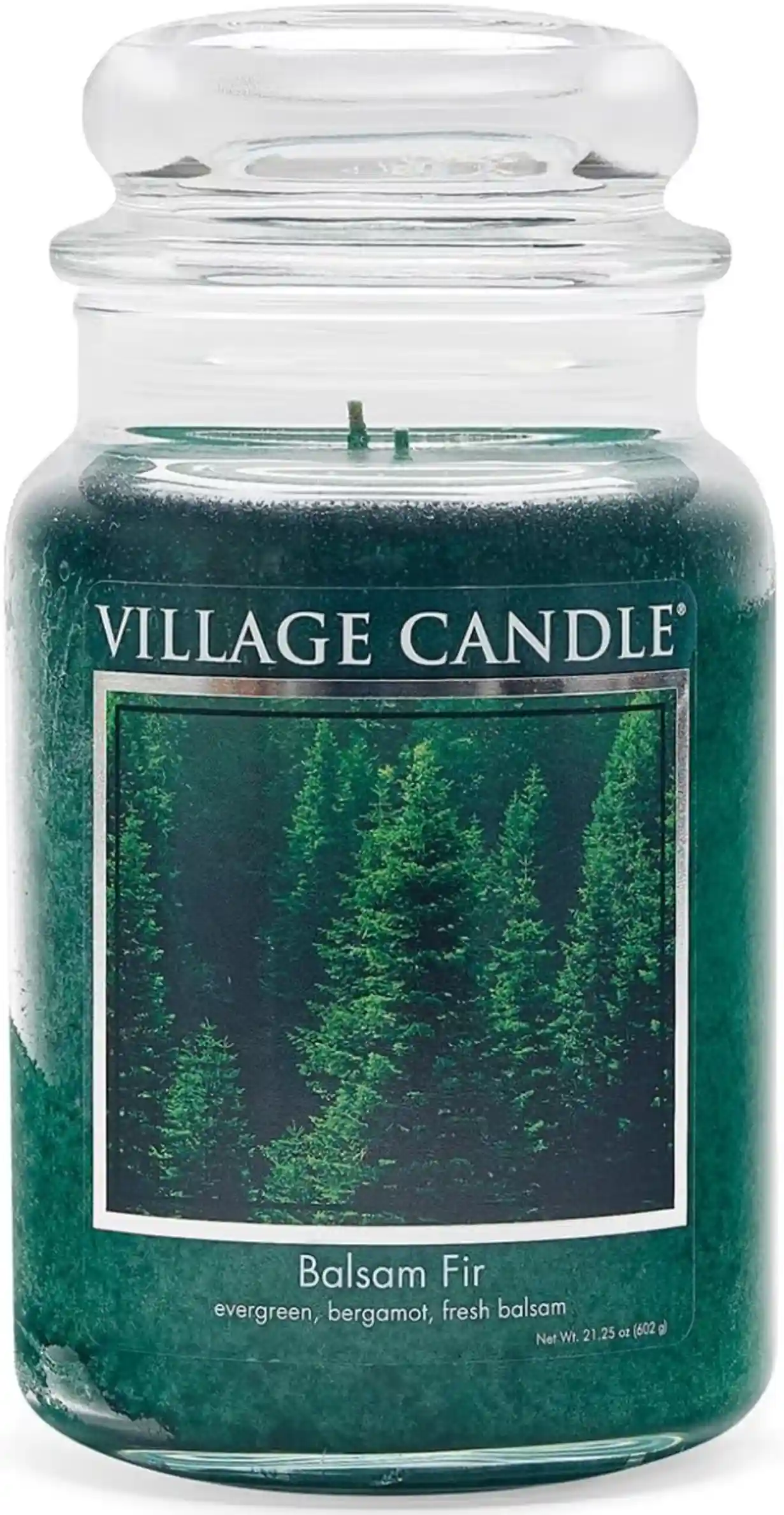 Village Candle Balsam Fir Large Apothecary Jar Scented Candle 21.25 oz Green