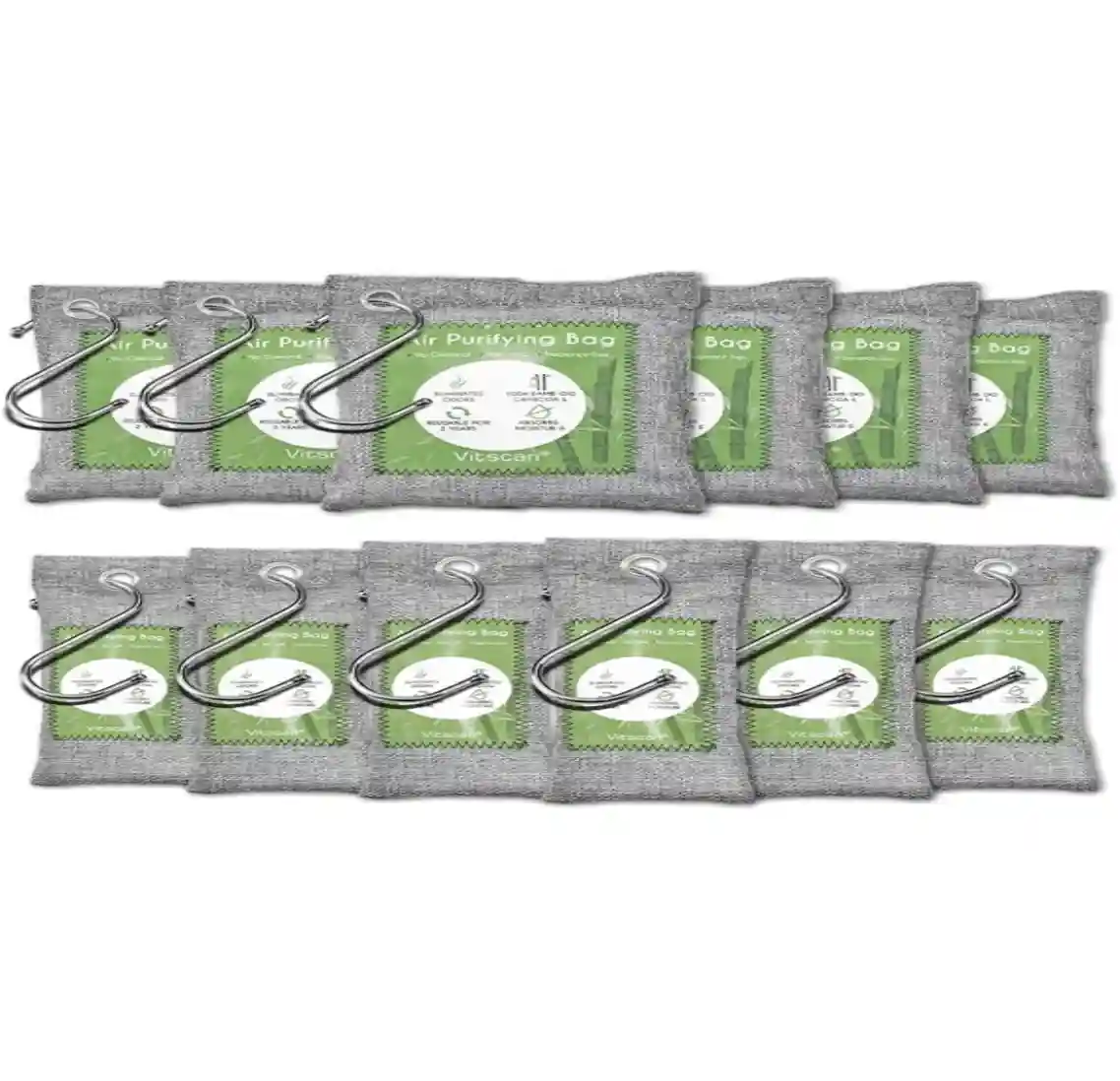 Vitscan Bamboo Charcoal Air Purifying Bag Activated Charcoal Odor Absorber 12 Pack