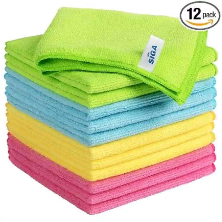 MR.SIGA Microfiber Cleaning Cloths Streak Free Microfiber Towels 12 Pack Assorted Colors