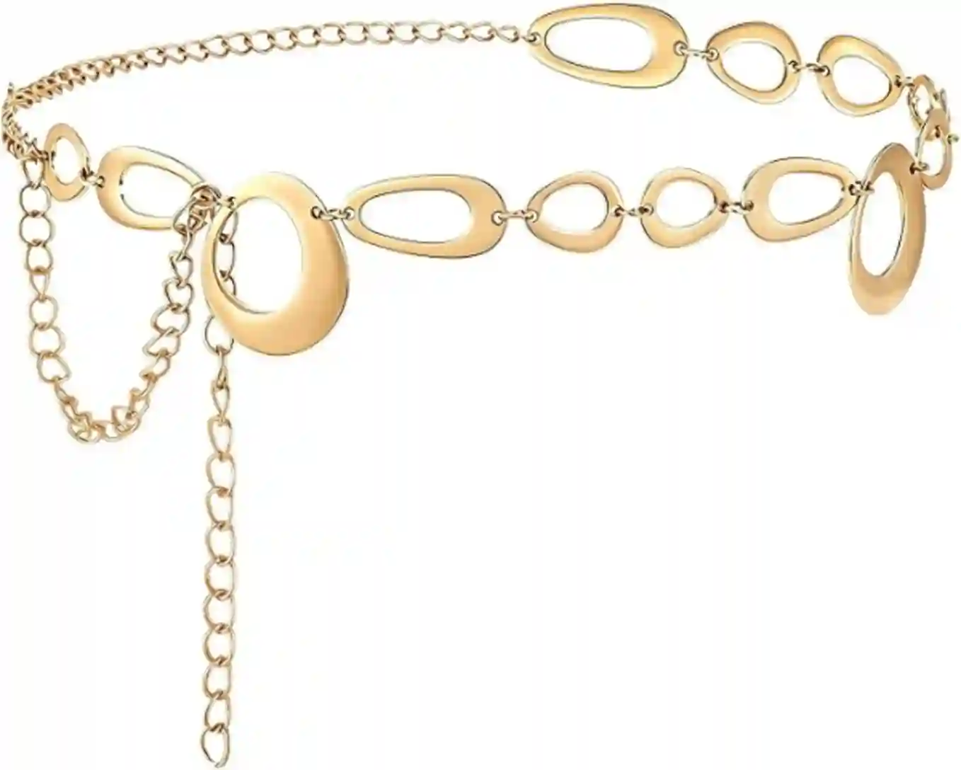 Gold Circle Belt Chain Multilayer Western Waist Chain Belt for Women Layered Boho Metal Belly Chain
