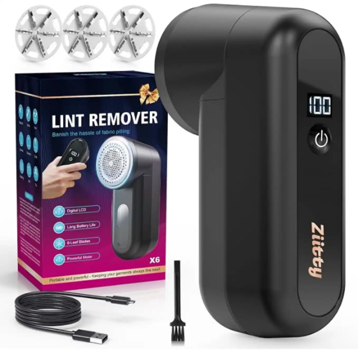 Ziitty Type C Rechargeable Fabric Shaver and Lint Remover