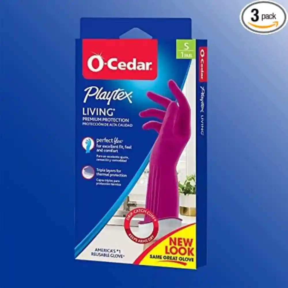 Playtex Living Reusable Rubber Cleaning Gloves Small 3 Pairs Premium Protection Household Gloves