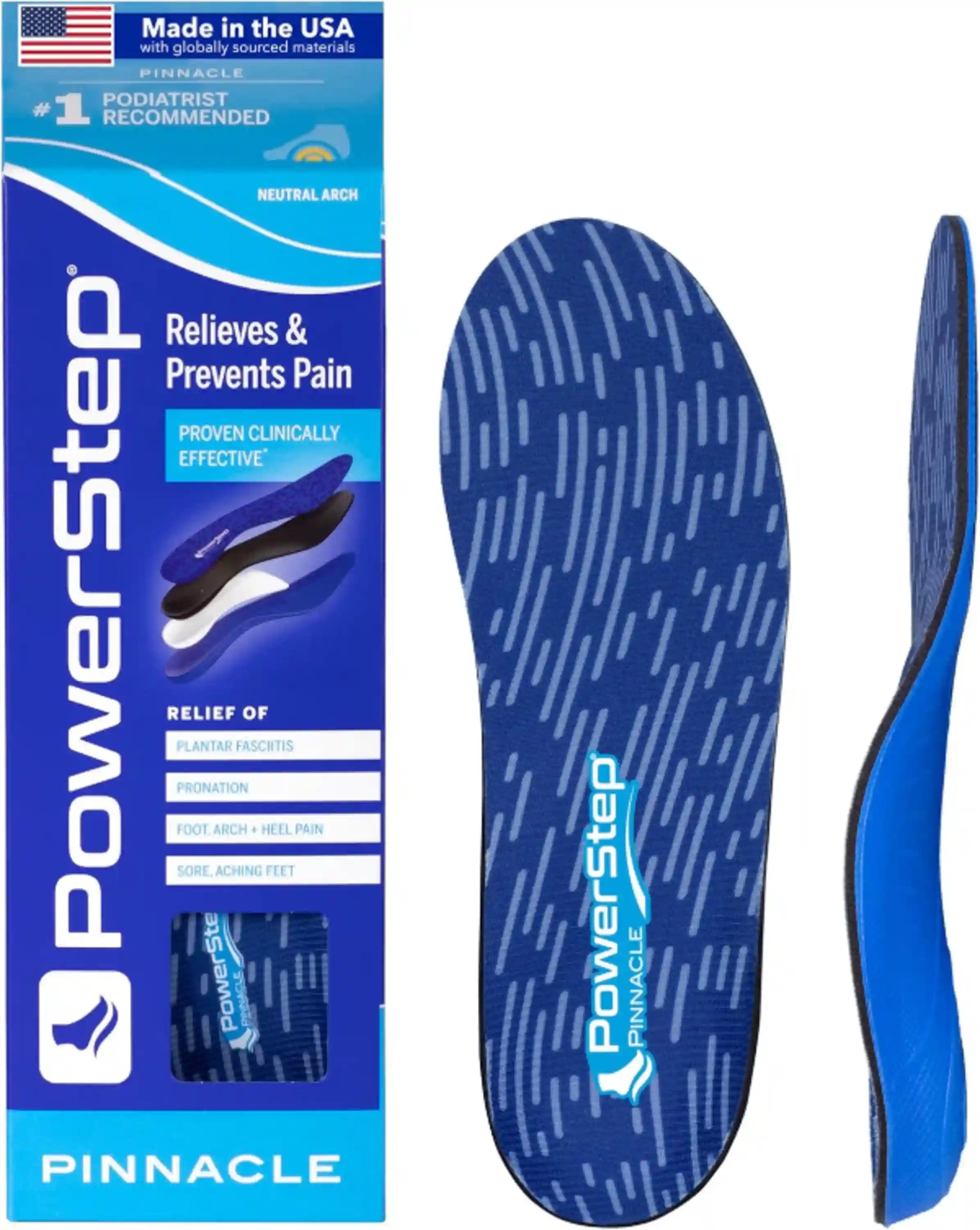 PowerStep Pinnacle Insoles Podiatrist Recommended Orthotics for Plantar Fasciitis Relief