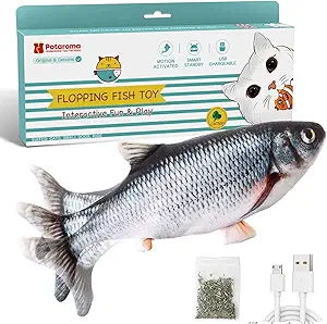 Potaroma Cat Toys Flopping Fish with Catnip Moving Wiggle Carp 10.5 Inch