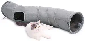 PAWZ Road Cat Tunnel S Shape Large Indoor Cats 51 Inch Grey