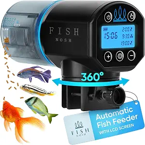 FISHNOSH Automatic Fish Feeder for Aquarium – New Generation Auto Food Dispenser with Timer (Blue, 200ml)