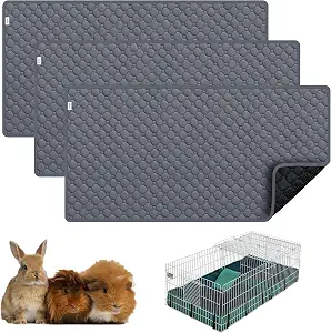 cimiycob Guinea Pig Cage Liner (Gray, 49" x 24", 3-Pack)