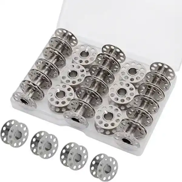 kidoom Metal Sewing Machine Bobbins Class 15 Set with Storage Box